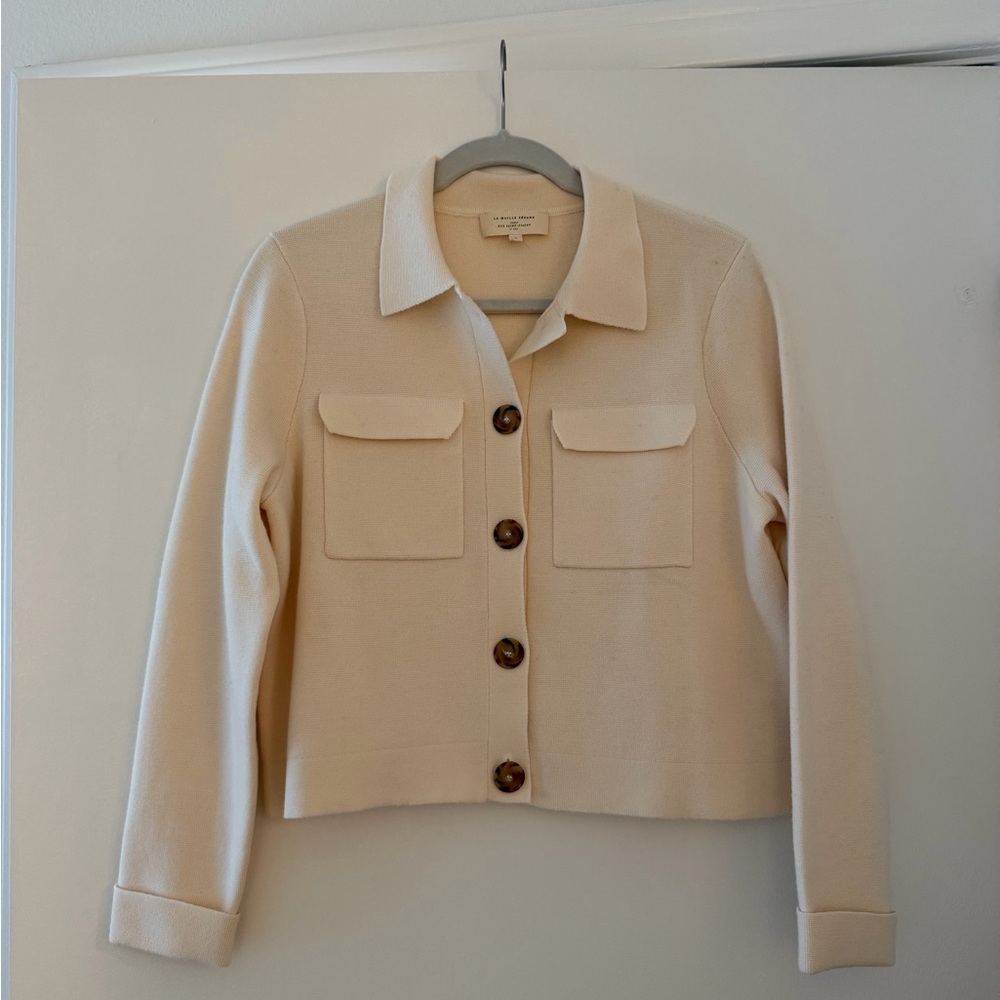 Sezane Cream Betty Cardigan